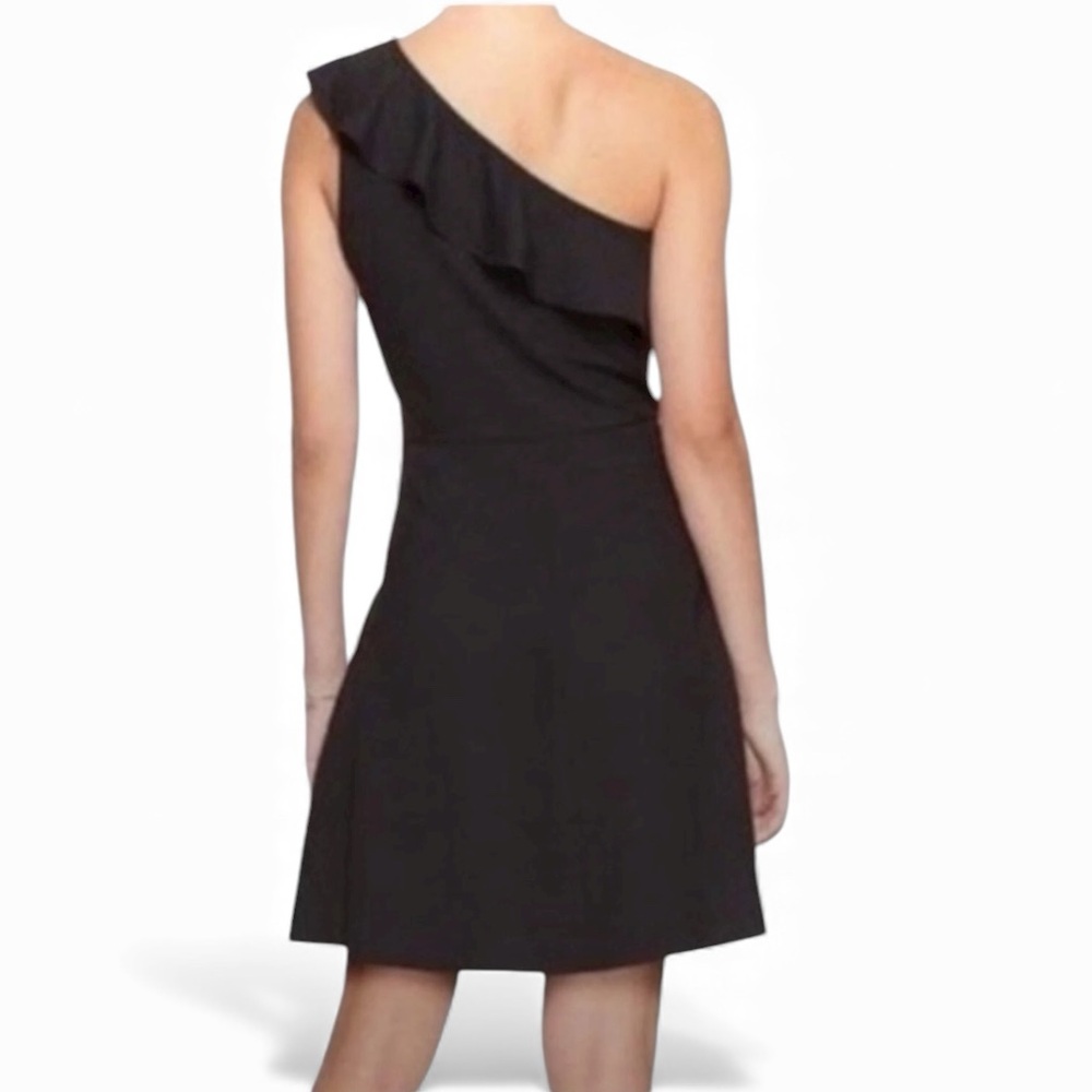 BANANA REPUBLIC ONE SHOULDER RUFFLE BLACK DRESS 2P - Picture 2 of 10
